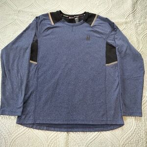 Spyder‎ Mens Size M Active Midweight Long Sleeve Blue Baselayer Shirt 1437823
